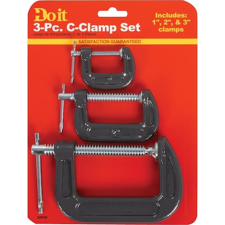 All-Source 1 In., 2 In. & 3 In. C-Clamp Set 3-Piece 308749